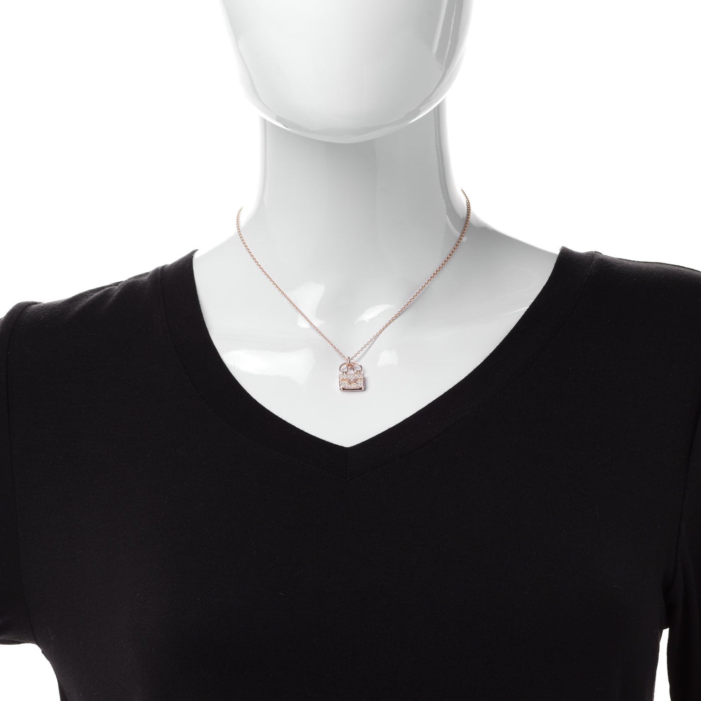 18K Rose Gold Diamond Constance Amulette Pendant Necklace