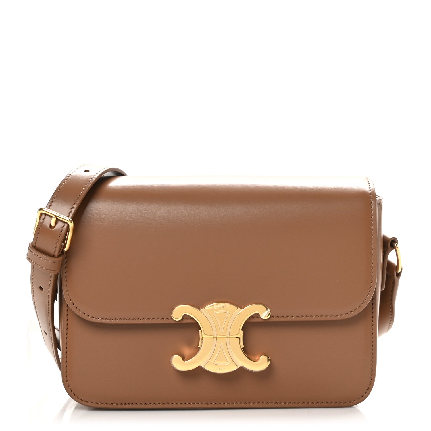 Celine Shiny Calfskin Teen Triomphe Bronze 1 of 9