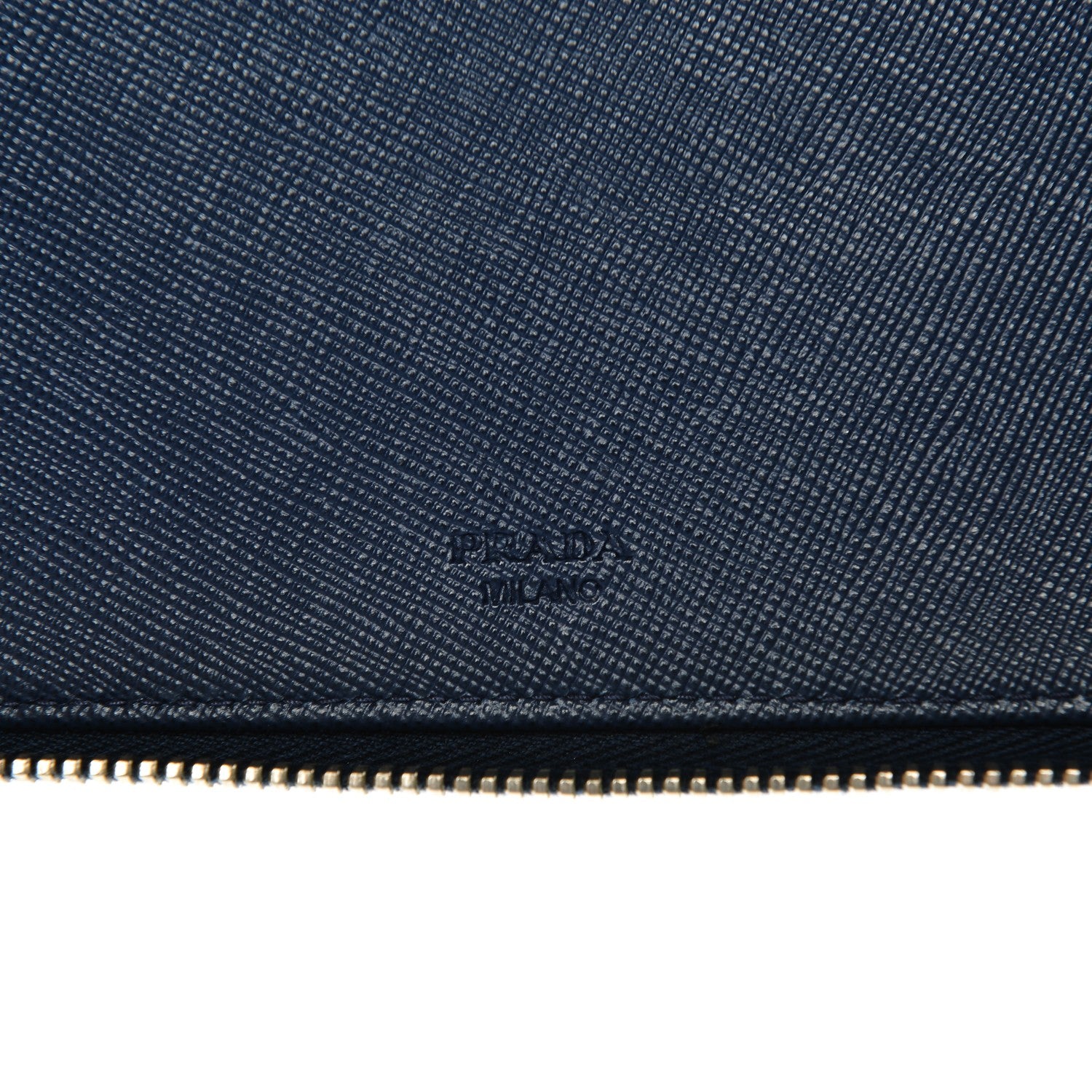 Prada Saffiano Large Zip Around Travel Wallet Bleuette 8 of 8