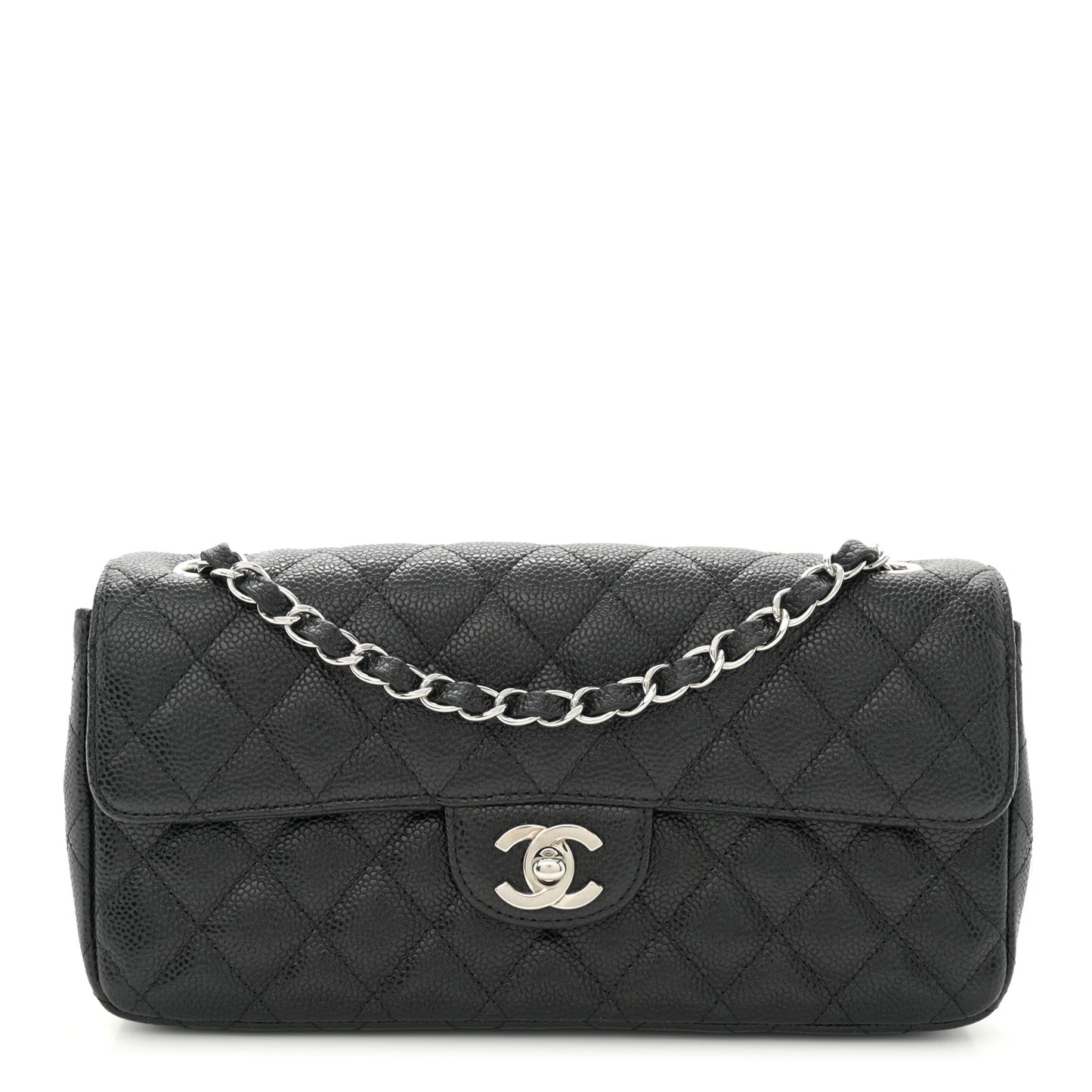 Caviar Quilted East West Flap Black