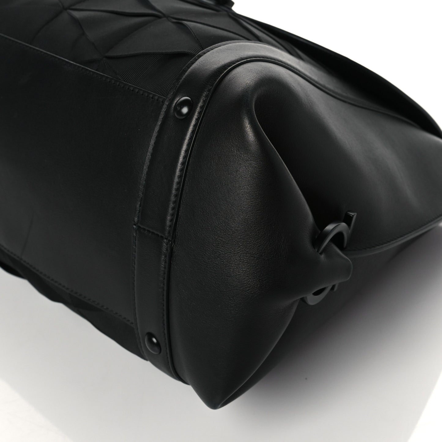 Calfskin Nylon Suzanna Gancini Satchel Black