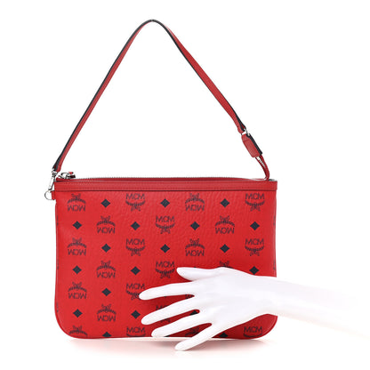 MCM Visetos Liz Shopper Tote Pouch Ruby Red 2 of 9