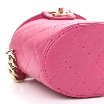 Chanel Lambskin Resin Elegant Chain Vanity Case Dark Pink 8 of 15