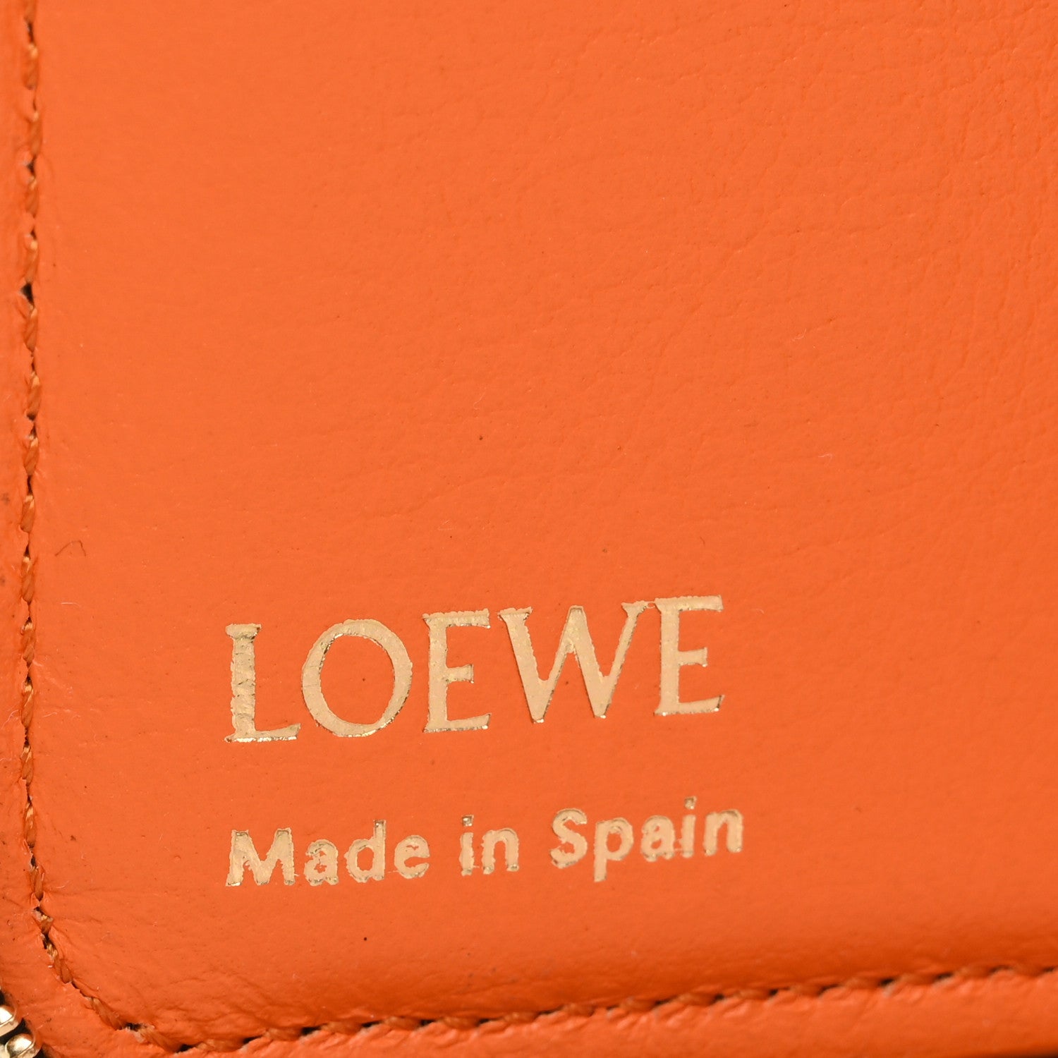 Loewe Calfskin Compact Knot Zip Around Wallet Black Bright Orange 6 of 9