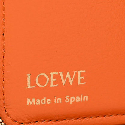 Loewe Calfskin Compact Knot Zip Around Wallet Black Bright Orange 6 of 9