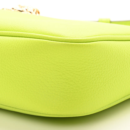 Versace Grained Calfskin Medusa Shoulder Bag Lime 10 of 10