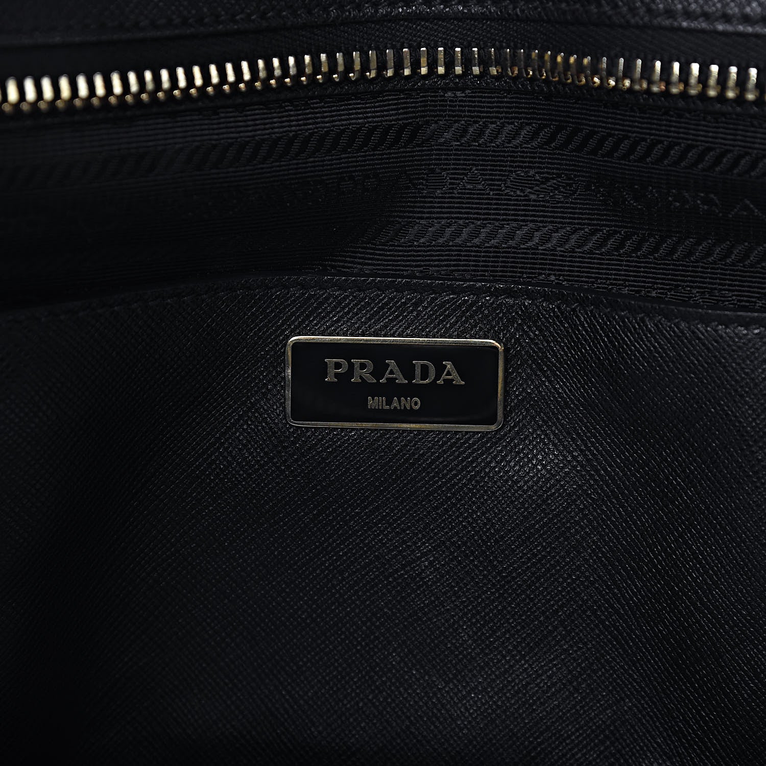 Prada Saffiano Bi-Color Tote Talco Black 6 of 9