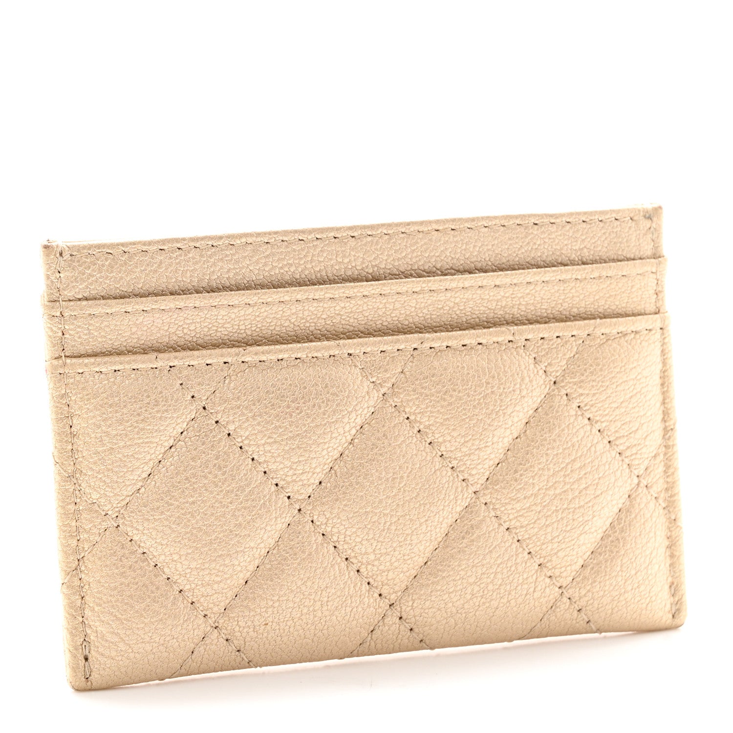 Chanel Metallic Grained Calfskin Quilted Reissue Card Holder Gold 3 of 11
