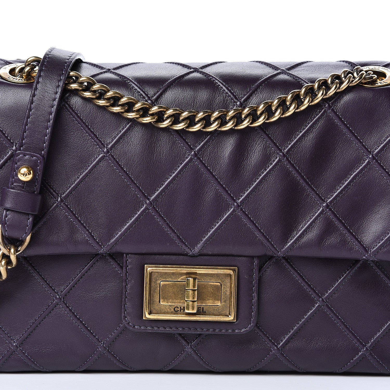 Chanel Calfskin Diamond Debossed Medium Cosmos Flap Purple 8 of 11