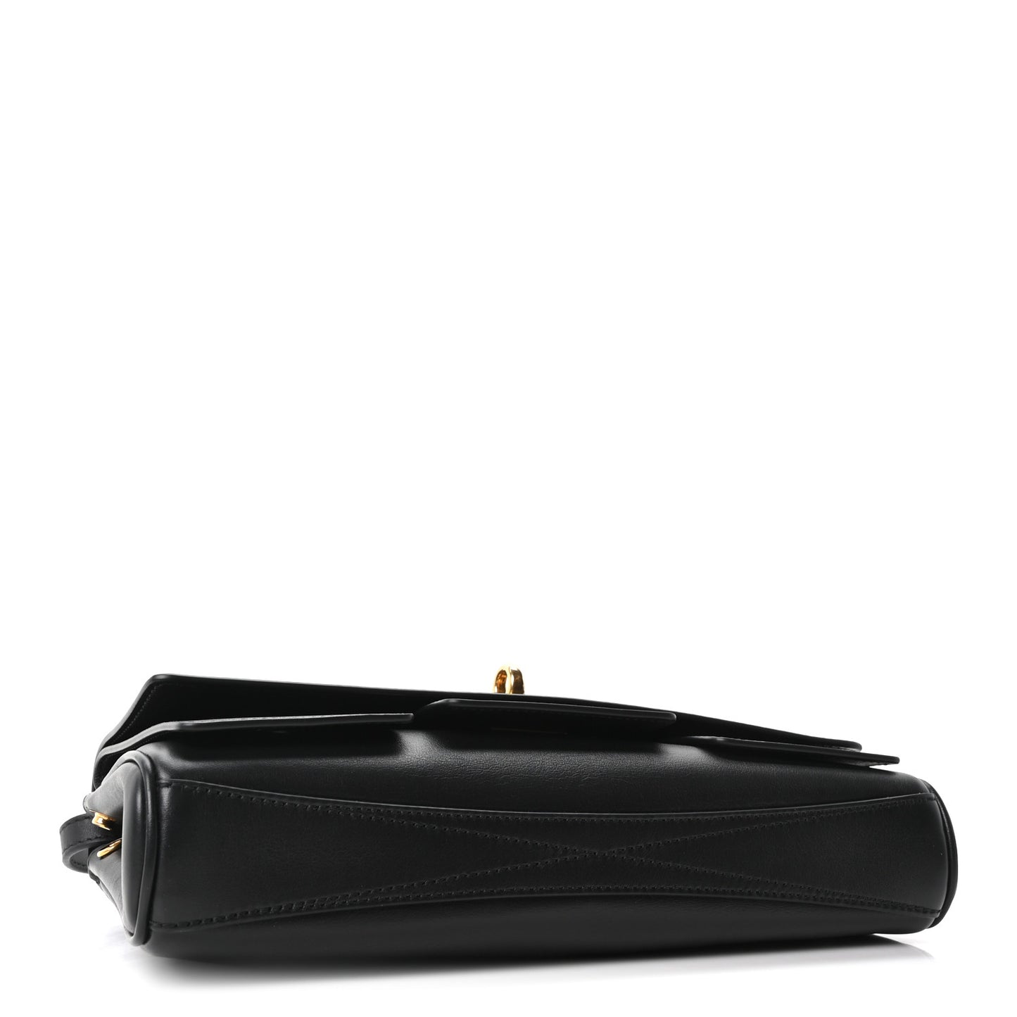 Smooth Calfskin Small Bel Air Clutch On Strap Black
