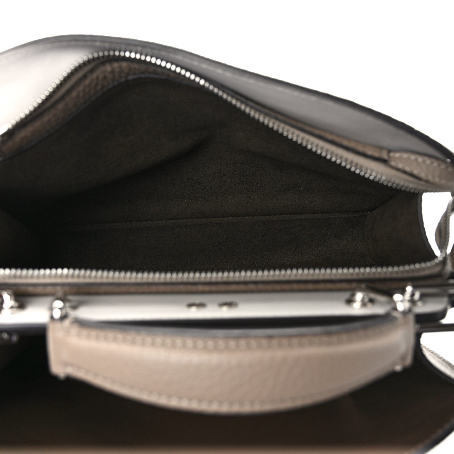 Fendi Cuoio Romano Striped Macro FF Bicolor Mini Peekaboo I SEE U Satchel Ghianda 5 of 9