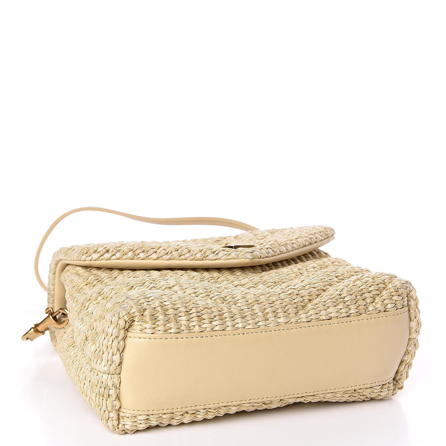 Raffia Monogram Toy Loulou Chain Satchel Naturale