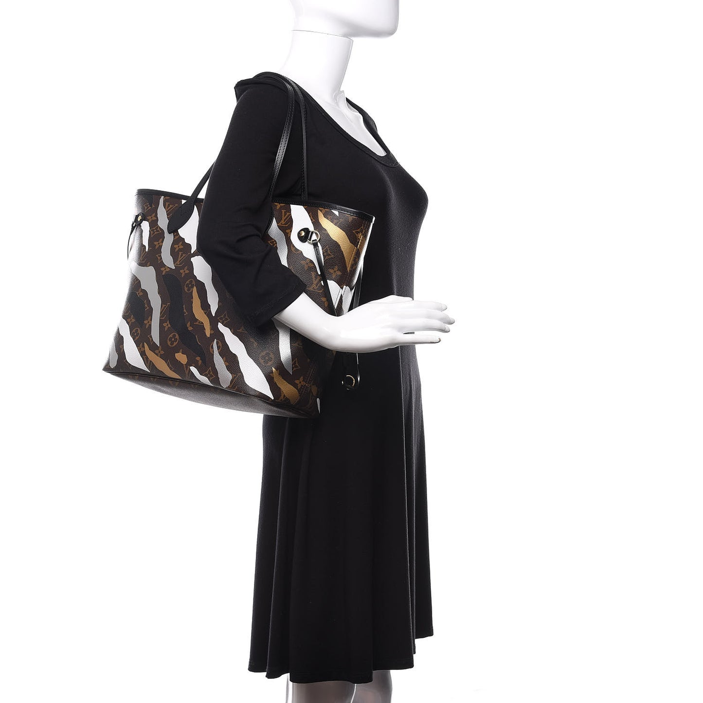 X LOL Monogram Neverfull MM Gold Silver