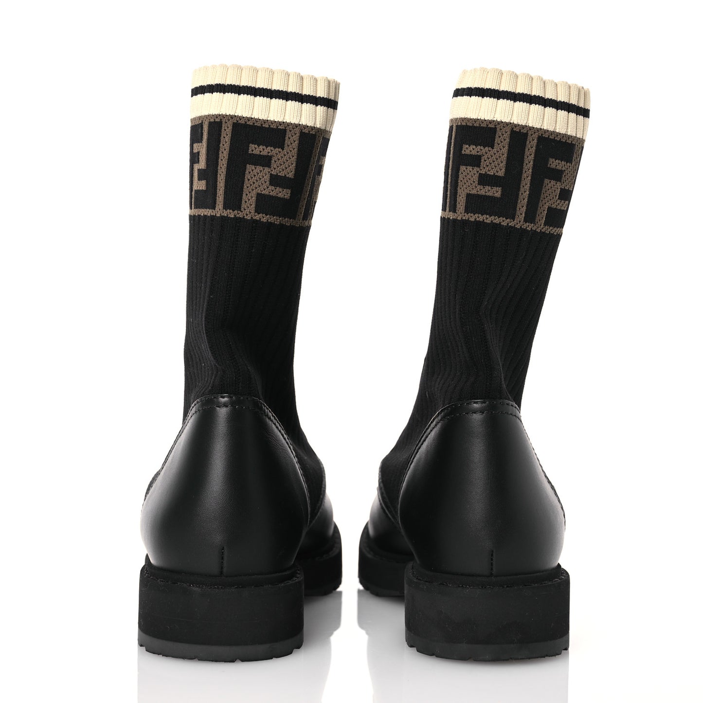 Calfskin Stretch Fabric Rockoko Biker Boots 37 Tobacco Black Marino
