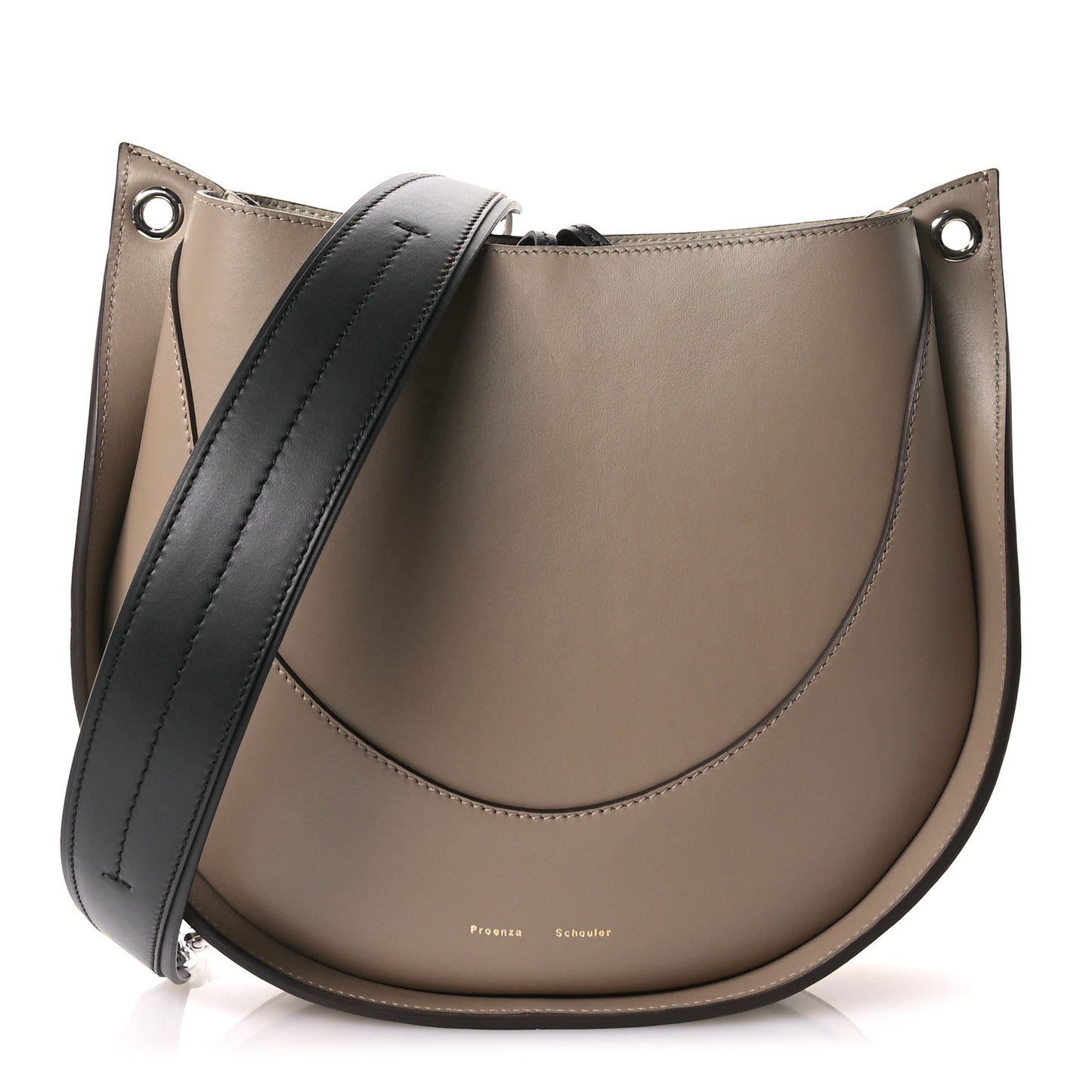 Calfskin Arch Shoulder Bag Light Taupe