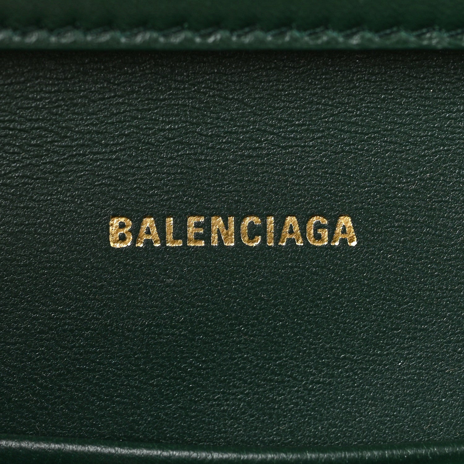 Balenciaga Shiny Calfskin Crocodile Embossed Small Hourglass Evening Chain Bag Forest Green 5 of 5