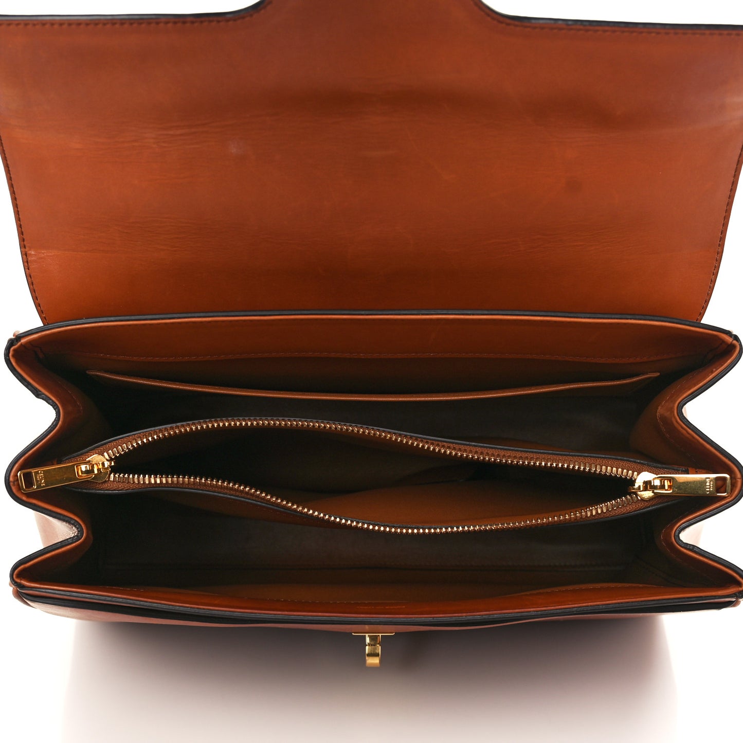 Satinated Calfskin Medium 16 Top Handle Bag Tan