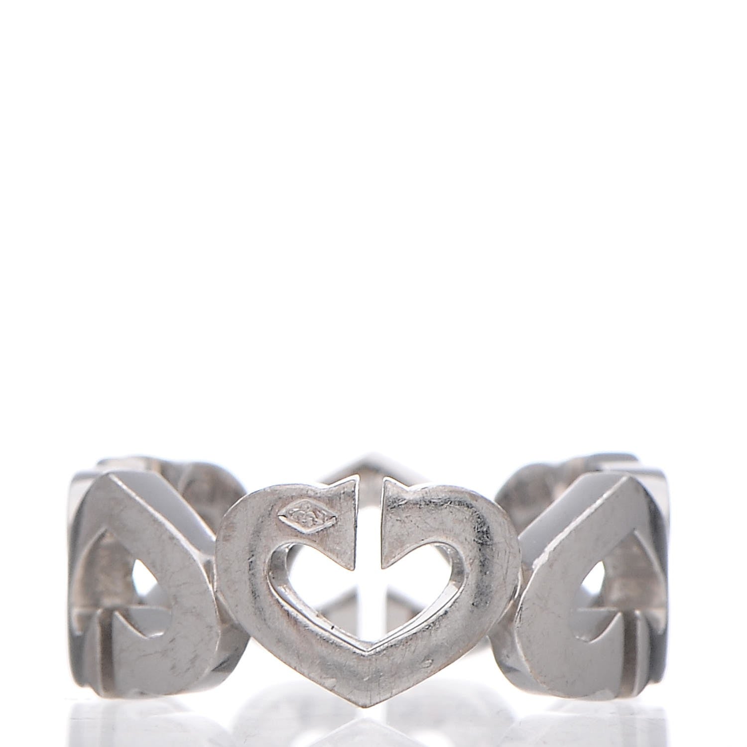 Cartier 18K White Gold Diamond Hearts and Symbols Ring 49 4.75 3 of 5