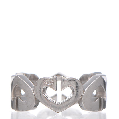 Cartier 18K White Gold Diamond Hearts and Symbols Ring 49 4.75 3 of 5