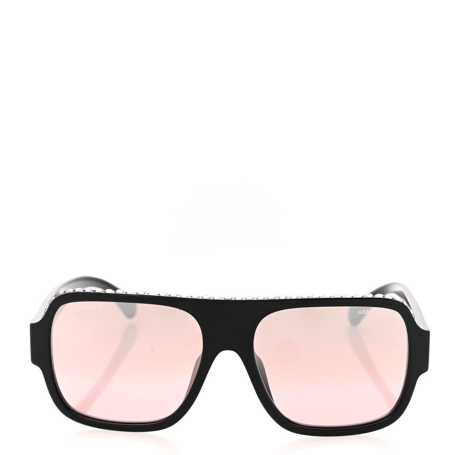 Chanel Acetate Crystal CC Shield Sunglasses 71431A Black 2 of 7