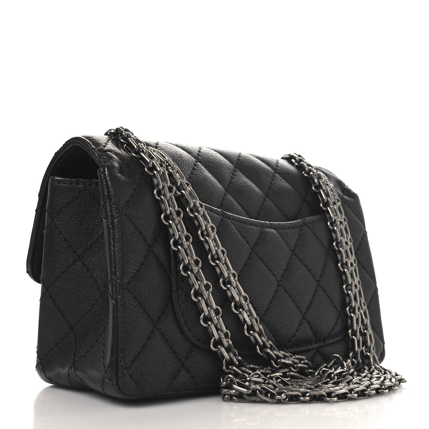 Chanel Metallic Sheepskin Quilted 2.55 Reissue Mini Flap Dark Grey 3 of 11