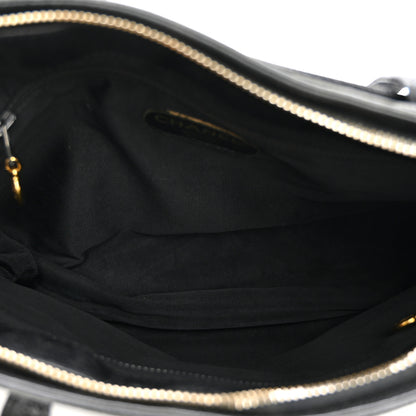 Chanel Caviar Embroidered Logo Shoulder Bag Black 5 of 11
