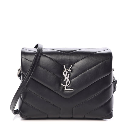 Saint Laurent Calfskin Y Quilted Monogram Toy Loulou Crossbody Bag Black 1 of 13