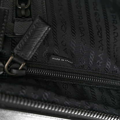Prada Tessuto Nylon Saffiano Trolley Luggage Black 7 of 13