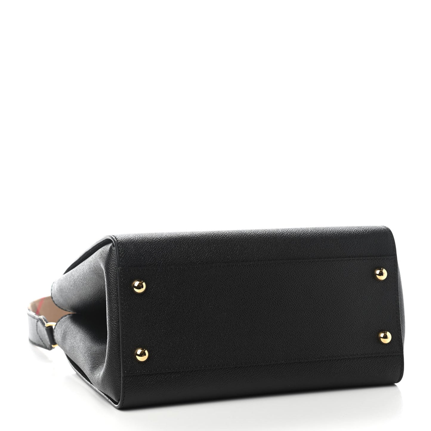 Soft Grain Calfskin Medium Buckle Tote Black