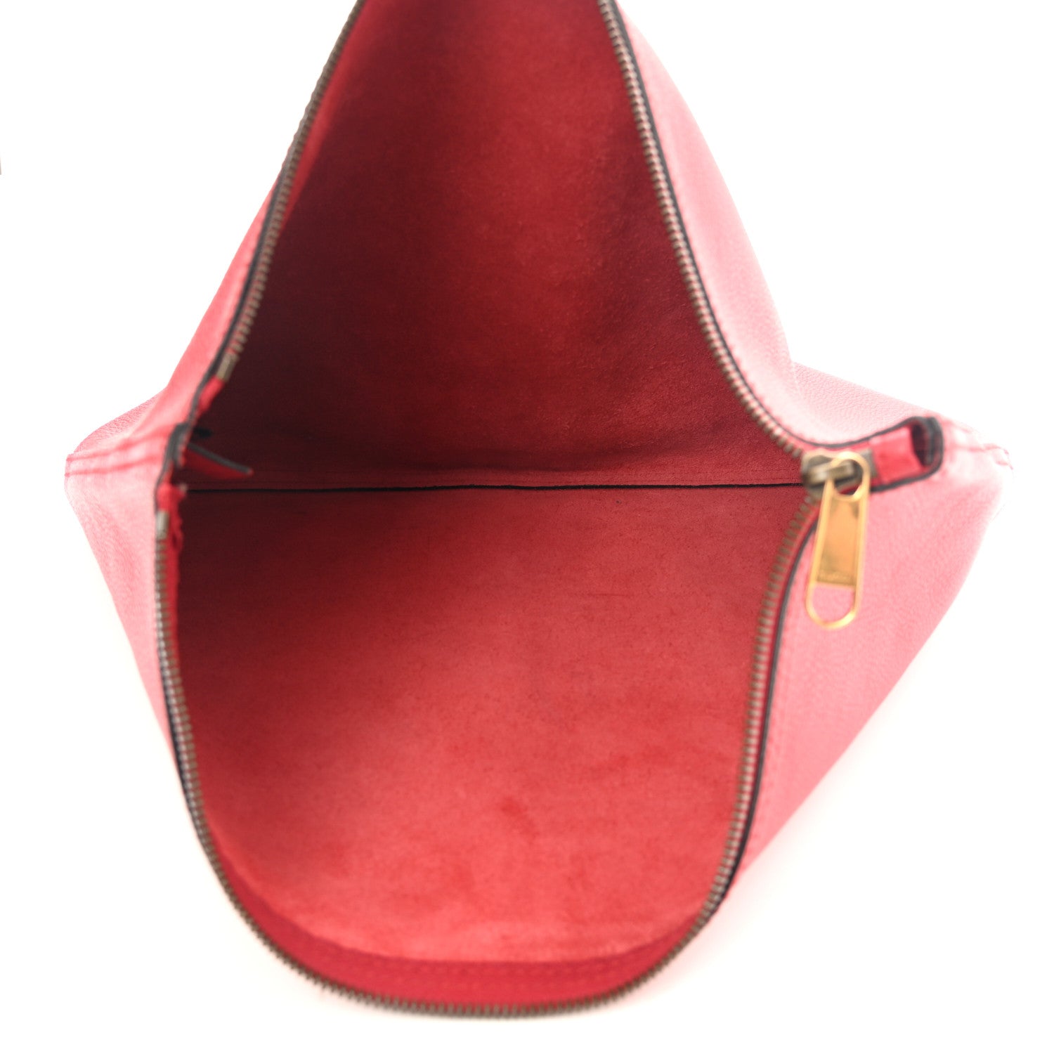 Gucci Pebbled Calfskin Large Logo Portfolio Clutch Hibiscus Red 5 of 7