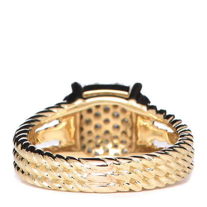 David Yurman 18K Yellow Gold Diamond 10mm Petite Wheaton Ring 54 7 4 of 5