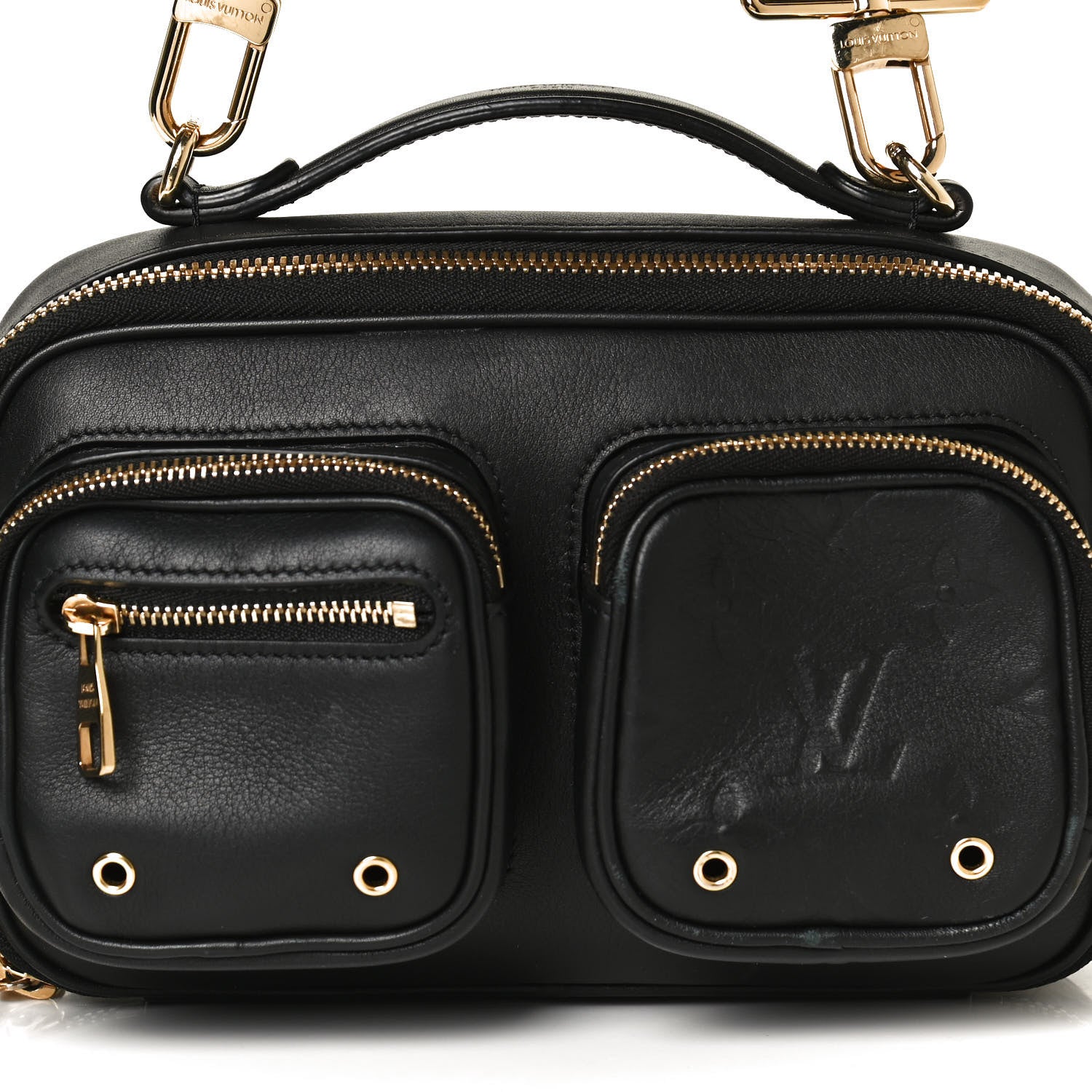 Louis Vuitton Calfskin Monogram Embossed Utility Crossbody Black 8 of 12