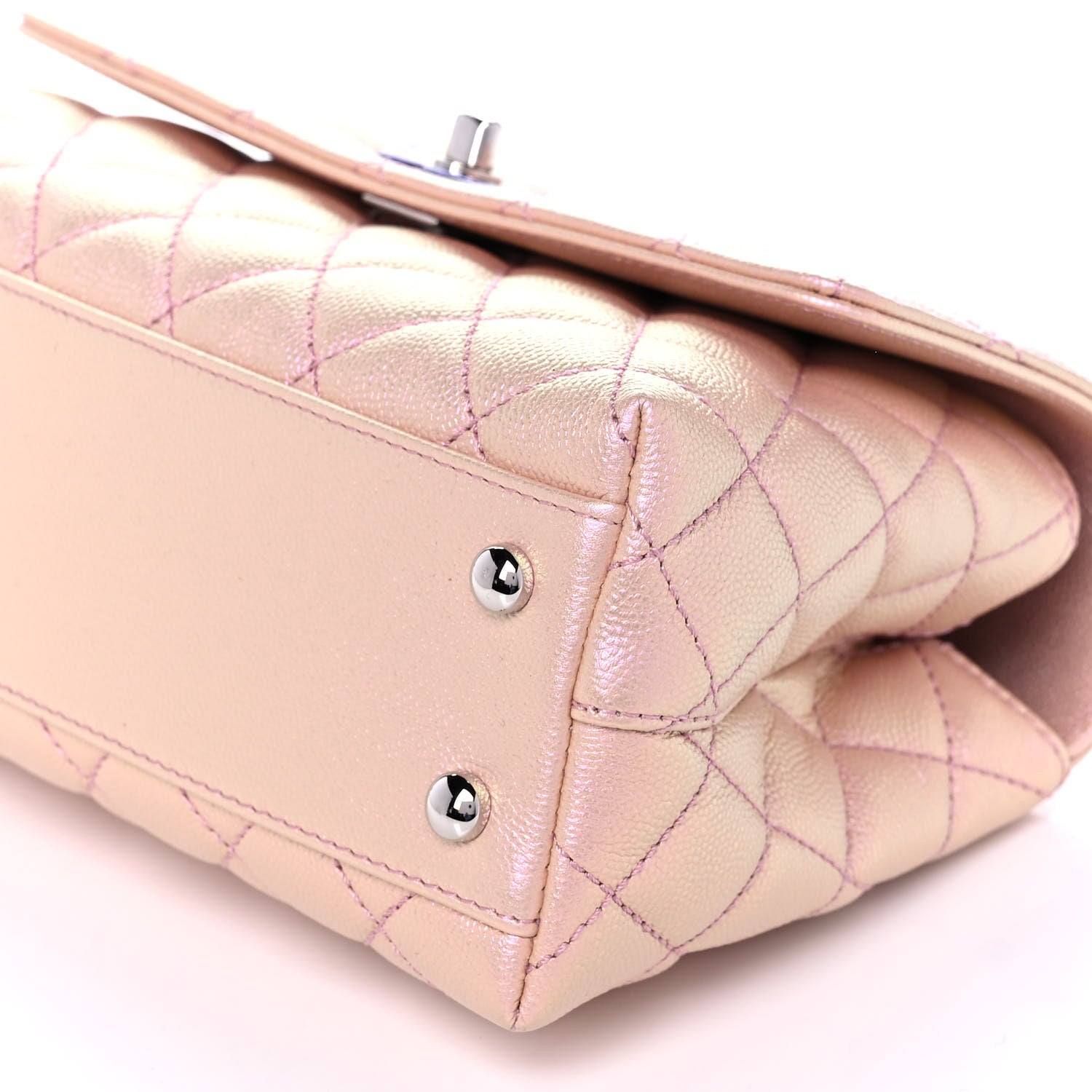 Chanel Iridescent Caviar Quilted Mini Coco Handle Flap Pink 6 of 12
