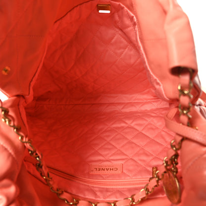 Chanel Shiny Calfskin Quilted Chanel 22 Light Orange 6 of 11