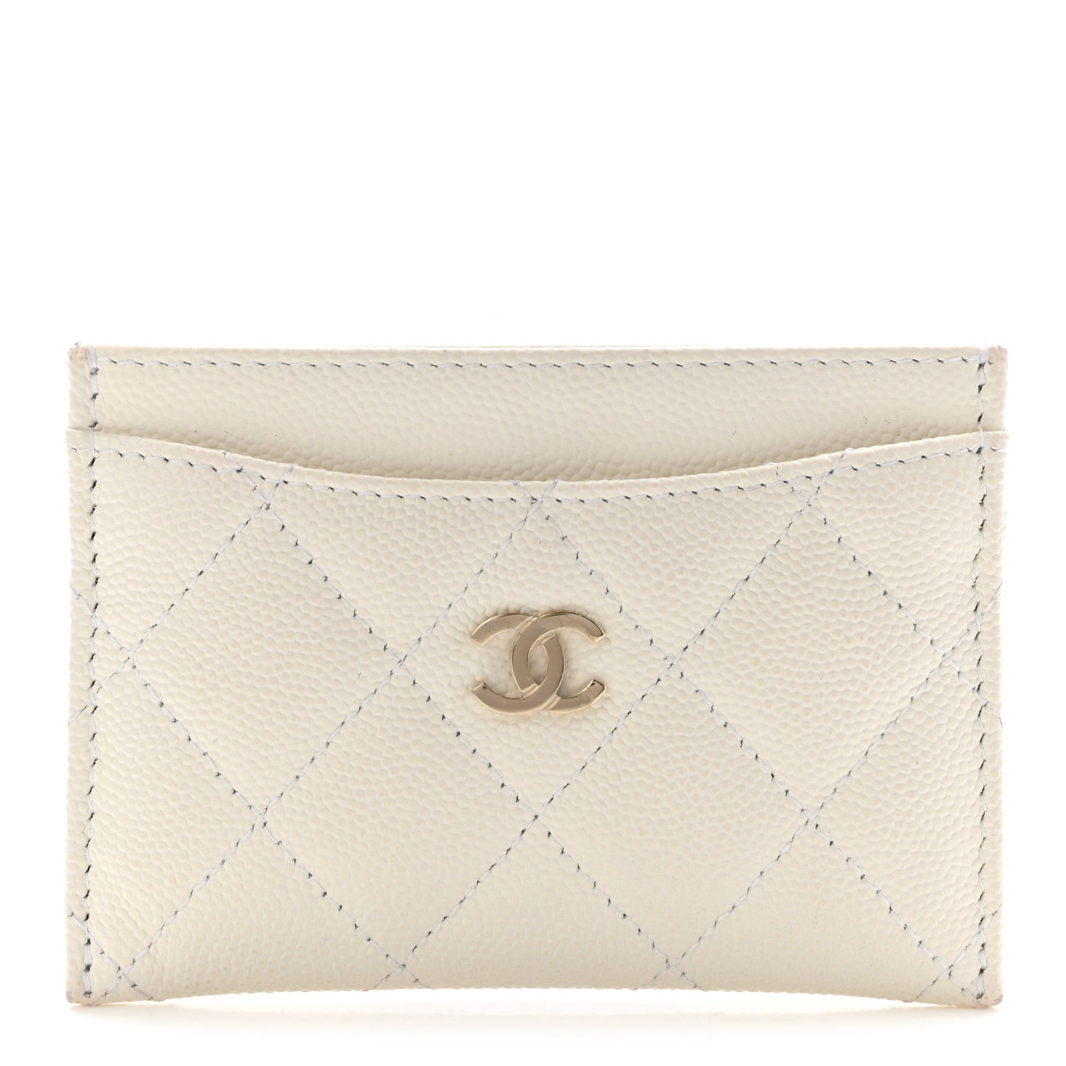 Chanel Caviar Quilted Card Holder White 1 of 7
