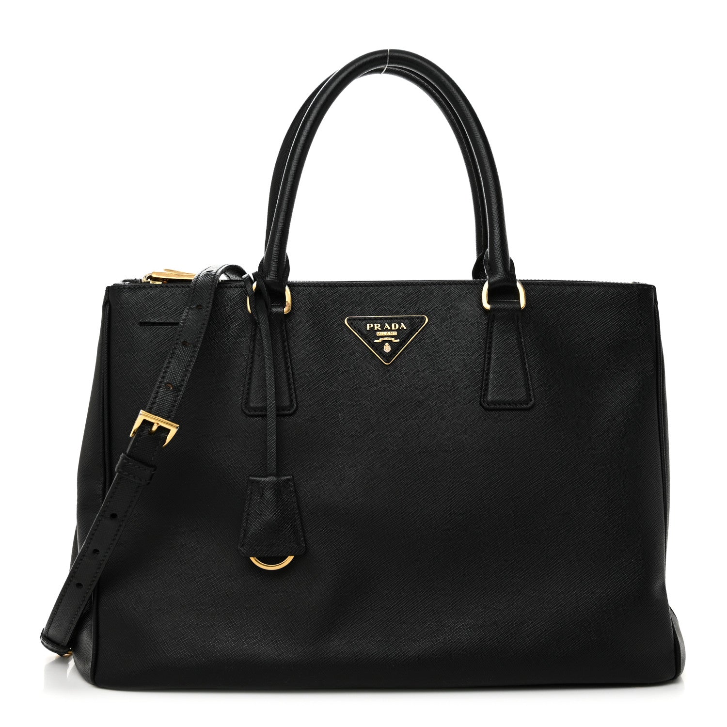 Prada Saffiano Medium Galleria Double Zip Tote Black 1 of 9