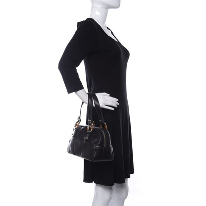 Gucci Calfskin Bamboo Boston Black 2 of 9
