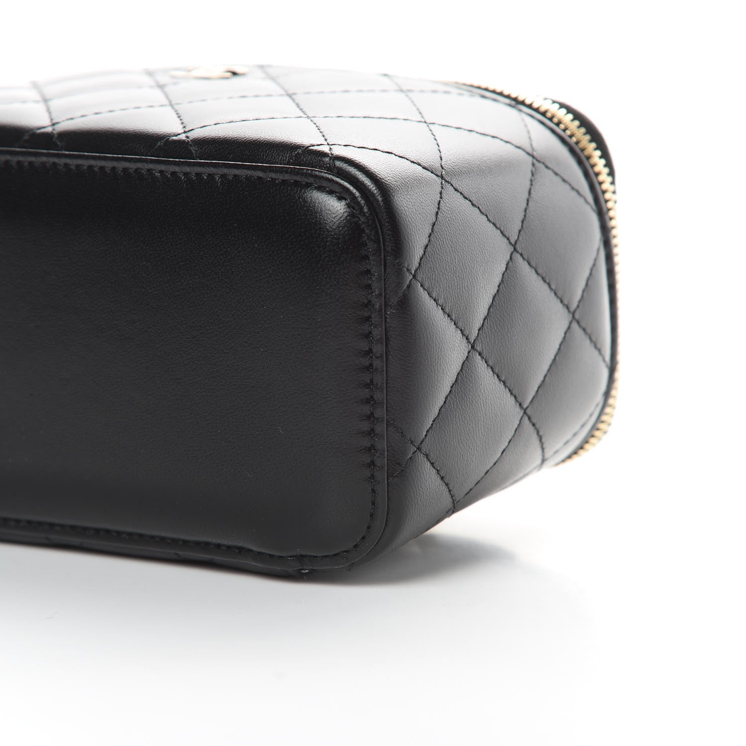 Chanel Lambskin Quilted Small Vanity Case With Chain Black 10 of 11