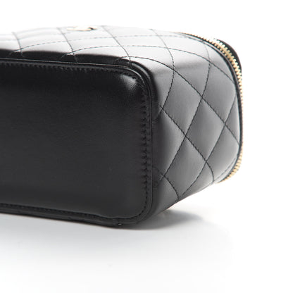 Chanel Lambskin Quilted Small Vanity Case With Chain Black 10 of 11