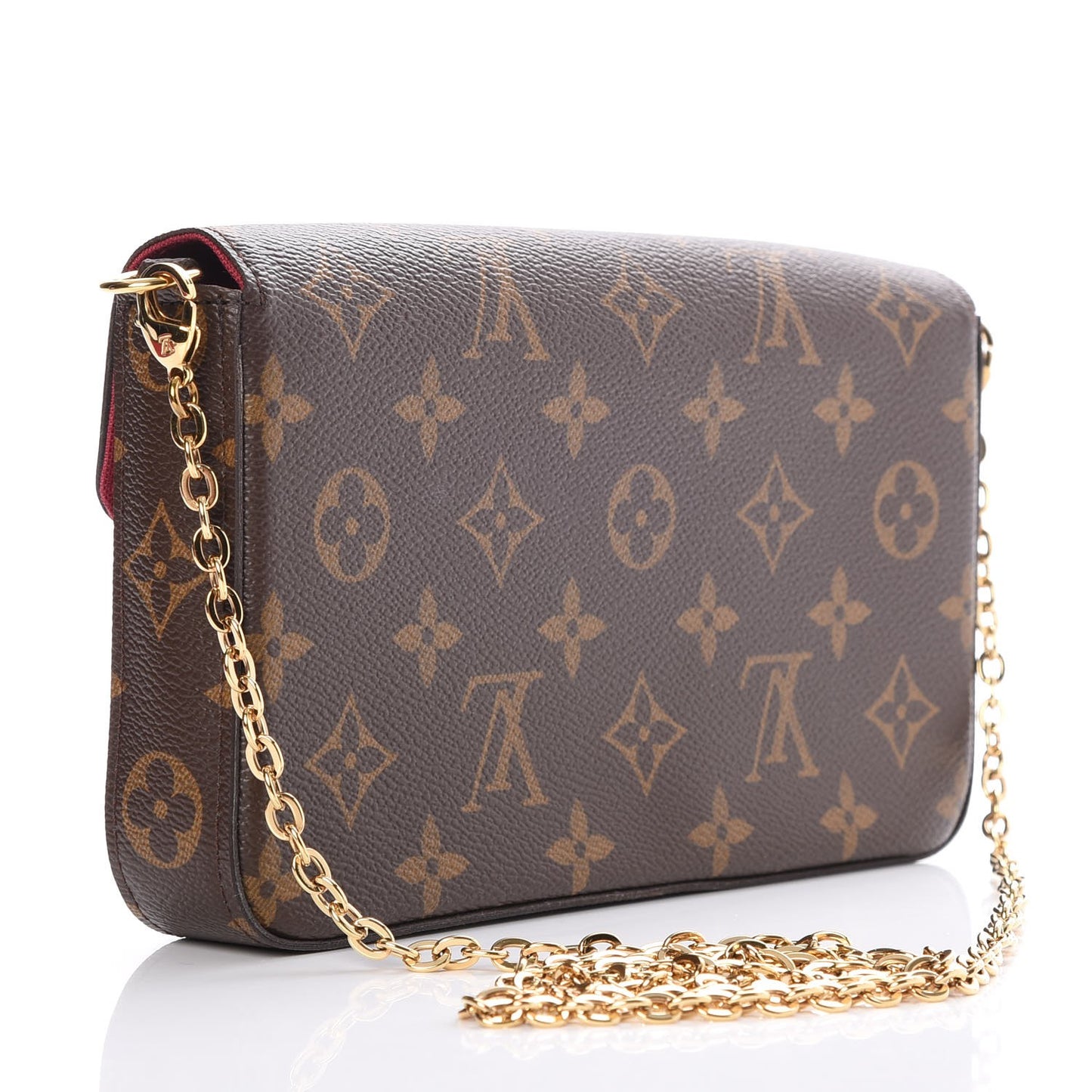 Monogram Pochette Felicie Chain Wallet Fuchsia