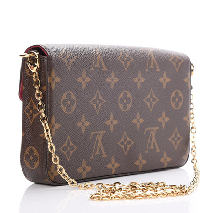 Louis Vuitton Monogram Pochette Felicie Chain Wallet Fuchsia 3 of 8