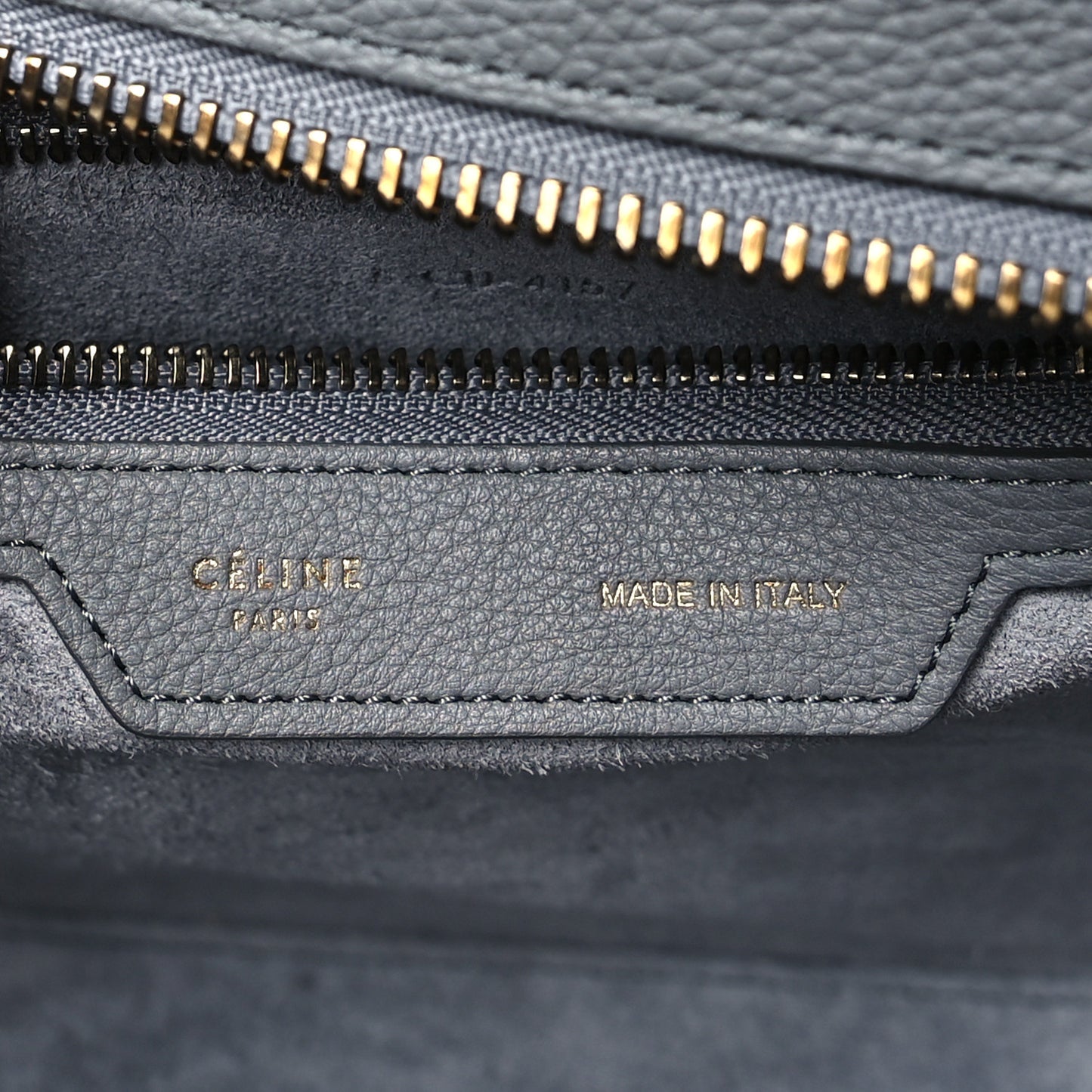 Drummed Calfskin Micro Luggage Kohl
