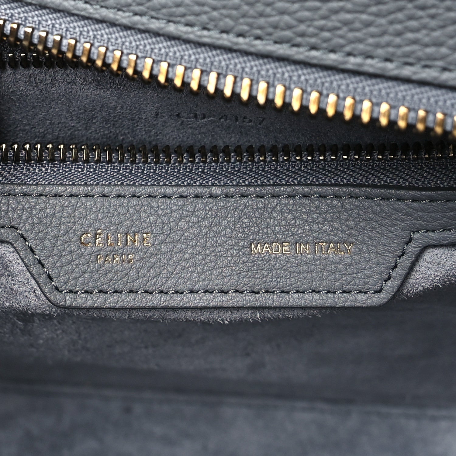 Celine Drummed Calfskin Micro Luggage Kohl 6 of 9