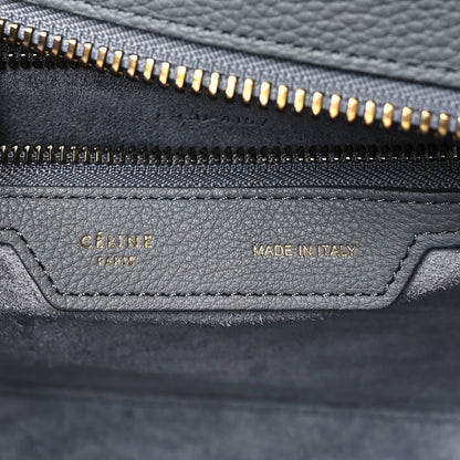 Celine Drummed Calfskin Micro Luggage Kohl 6 of 9