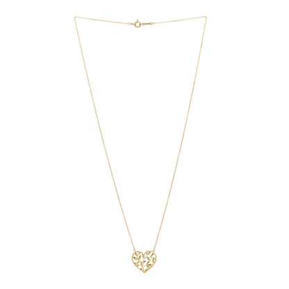 Tiffany 18K Yellow Gold Paloma Picasso Olive Leaf Heart Pendant Necklace 3 of 5