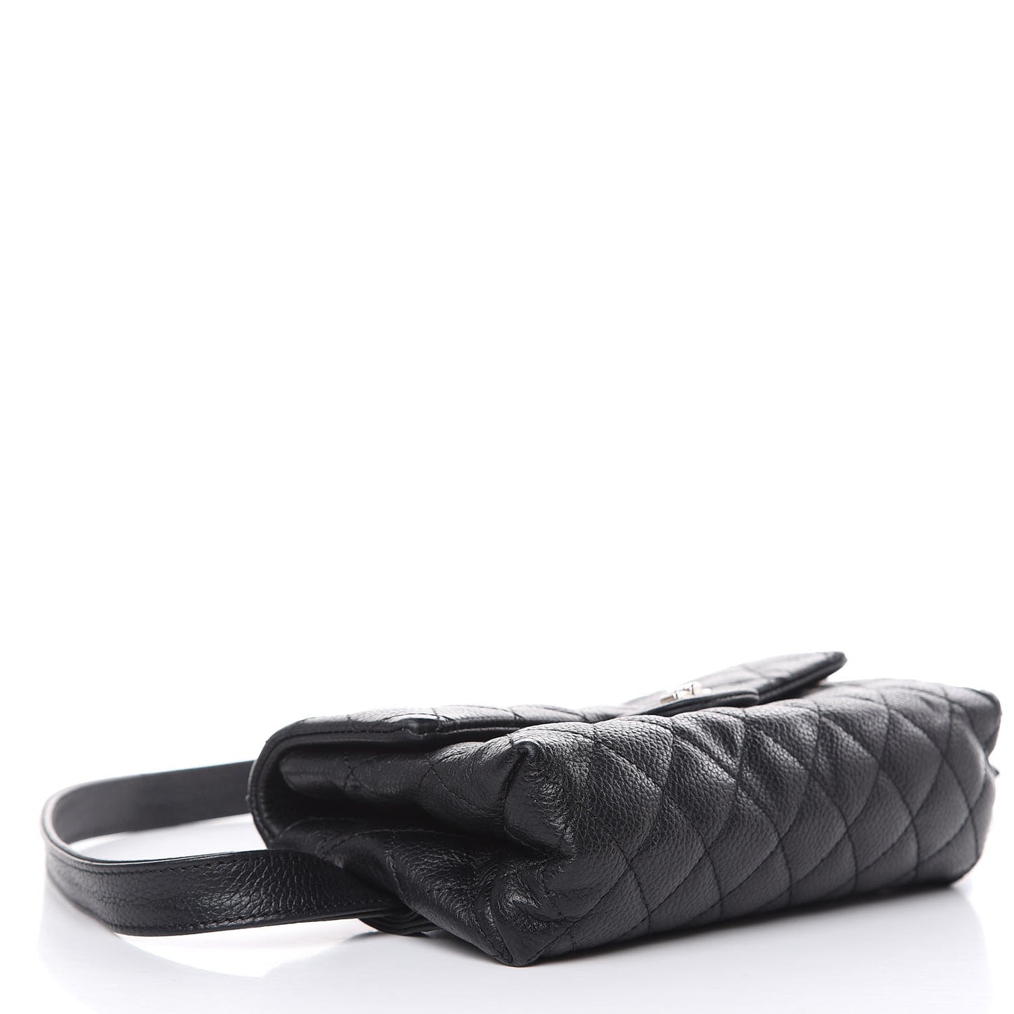 Grained Calfskin Quilted 2.55 Reissue Flap Belt Bag Clutch Black