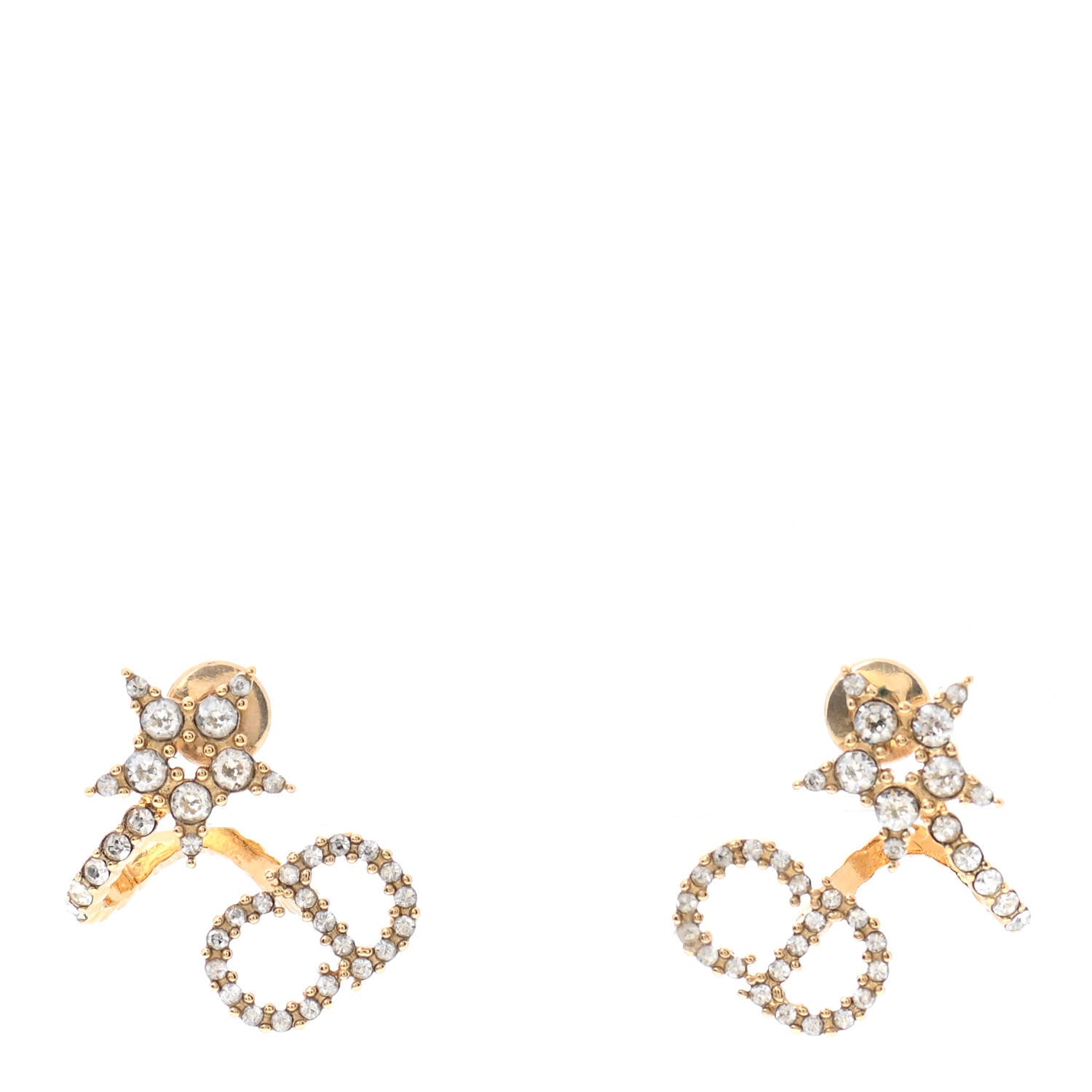 Christian Dior Crystal Clair D Lune Wrap Around Earrings Gold 1 of 4