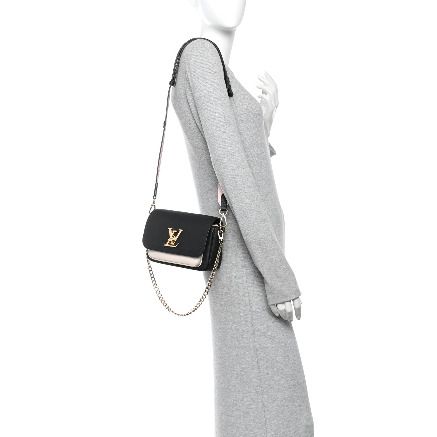 Louis Vuitton Grained Calfskin Lockme Tender Black 2 of 9