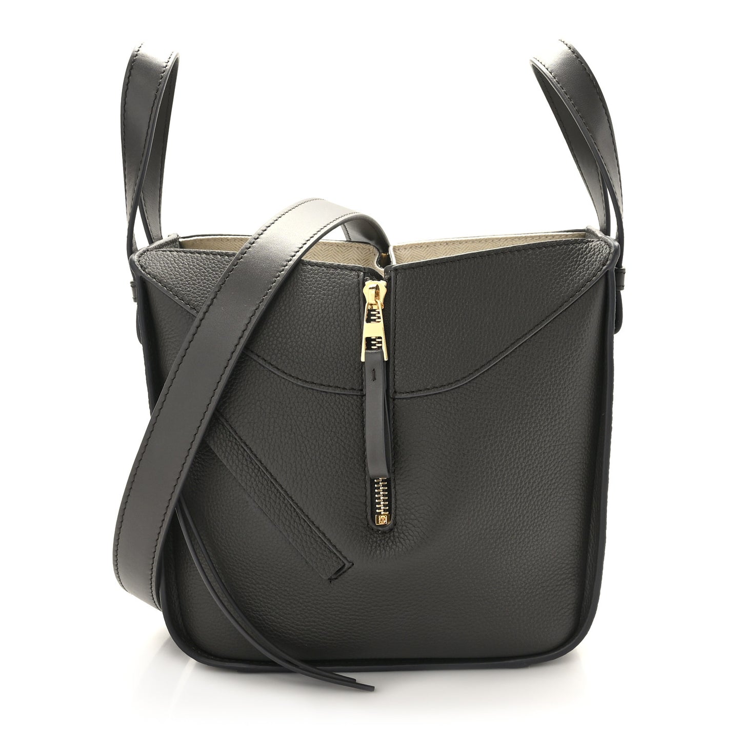 Soft Grained Calfskin Compact Hammock Shoulder Bag Grey