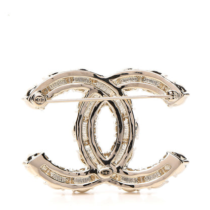 Chanel Crystal Pearl CC Dazzling Domino Brooch Gold 2 of 4